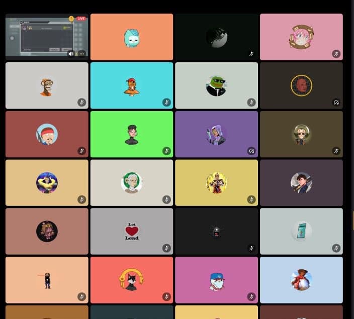 Community game night on Discord with dozens of members on a live call