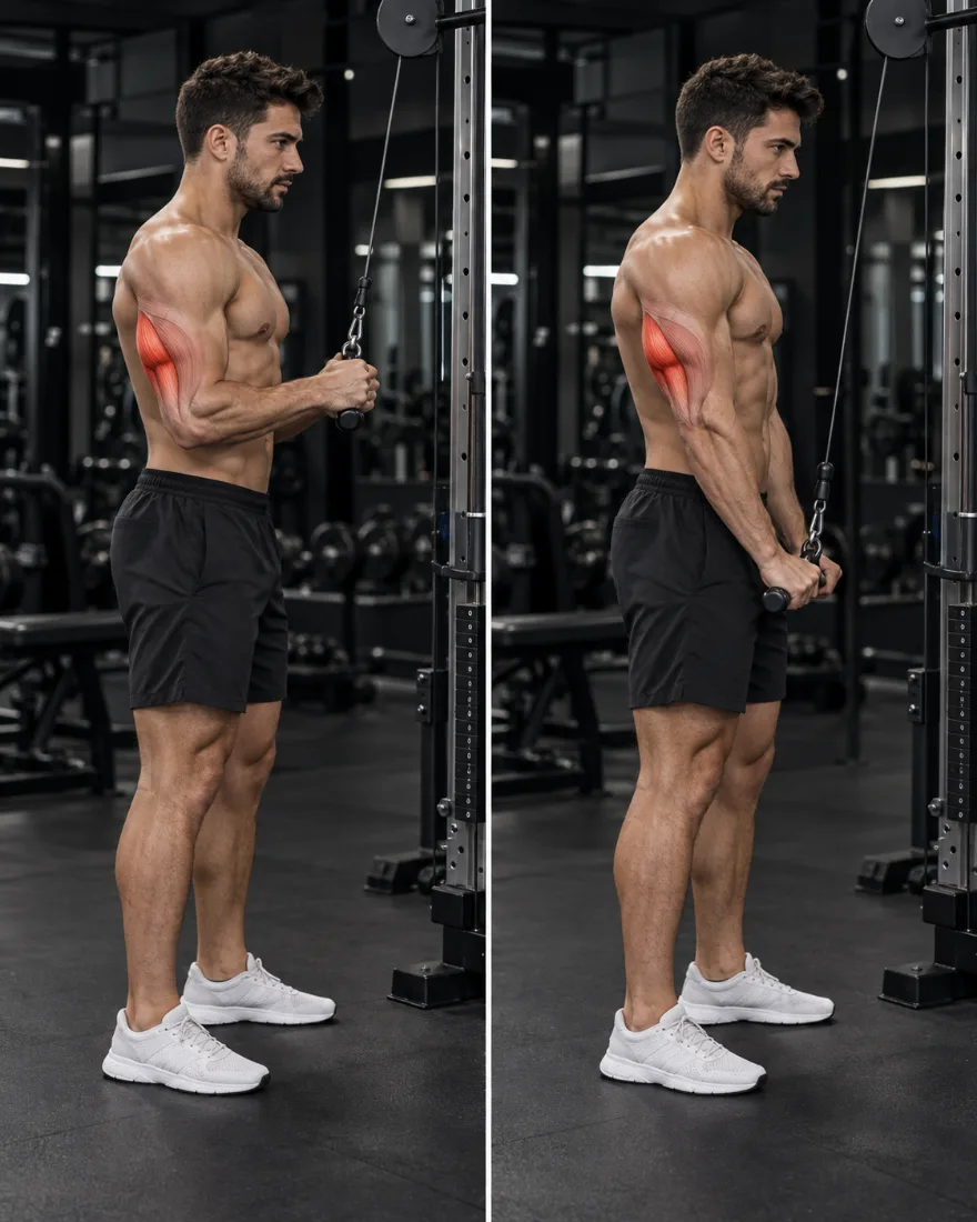 Cable Triceps Pushdown form guide